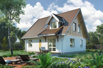  Projekt domu Brzoza (95) (KRD1295) - projekt domu parterowego z poddaszem - Zdjęcie 3