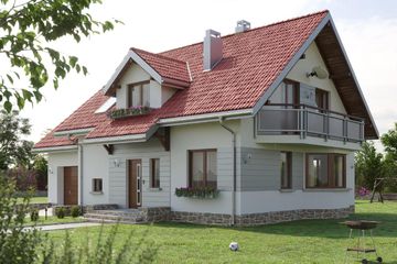  Projekt domu Celesta Rex (912) (KRD1716) - projekt domu parterowego z poddaszem - Zdjęcie 1