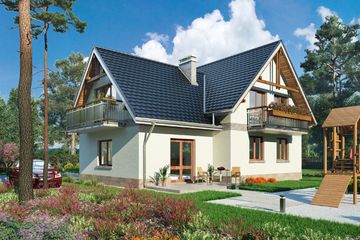  Projekt domu Cykada (129) (KRD1037) - projekt domu parterowego z poddaszem - Zdjęcie 2