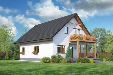  Projekt domu Czarkowo 3 dws (KRP2081) - projekt domu parterowego z poddaszem - Zdjęcie 2