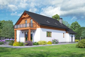  Projekt domu Działoszyce 15 dwst (KRP2082) - projekt domu parterowego z poddaszem - Zdjęcie 2
