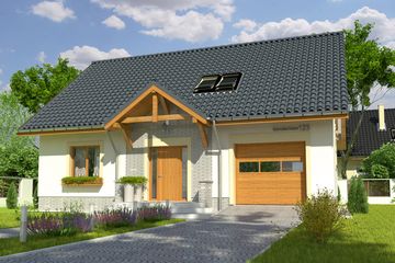  Projekt domu Inka III z garażem 1-st. [A] (WRF1760) - projekt domu parterowego z poddaszem - Zdjęcie 1