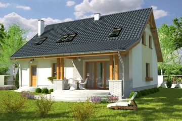  Projekt domu Inka III z garażem 1-st. [A] (WRF1760) - projekt domu parterowego z poddaszem - Zdjęcie 2