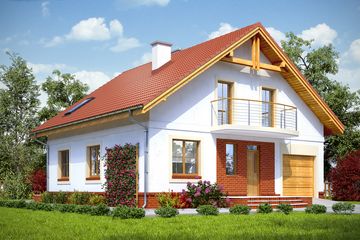  Projekt domu Aksel z garażem 1-st. [A] (WRF1763) - projekt domu parterowego z poddaszem - Zdjęcie 1