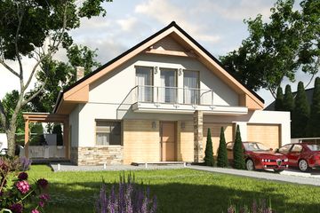  Projekt domu Jarząbek z garażem 2-st. [A1] (WRF1766) - projekt domu parterowego z poddaszem - Zdjęcie 1