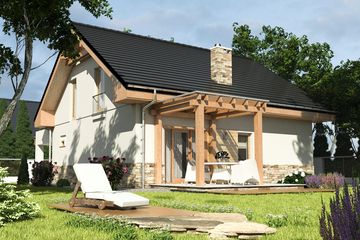  Projekt domu Jarząbek z garażem 2-st. [A1] (WRF1766) - projekt domu parterowego z poddaszem - Zdjęcie 2