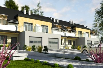  Projekt domu Gwarek II z garażem 1-st. szeregówka [A-SZ] (WRF1767) - projekt domu parterowego z poddaszem - Zdjęcie 1