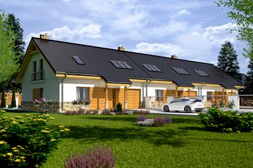  Projekt domu Jarząbek III z garażem 1-st. szeregówka [A-SZ] (WRF1769) - projekt domu parterowego z poddaszem - Zdjęcie 1