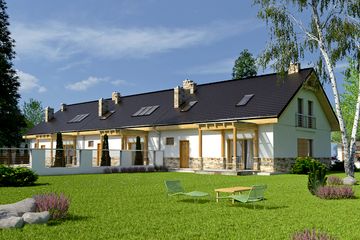  Projekt domu Jarząbek III z garażem 1-st. szeregówka [A-SZ] (WRF1769) - projekt domu parterowego z poddaszem - Zdjęcie 2