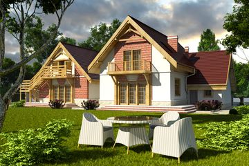  Projekt domu Bolek i Lolek z garażem 1-st. [A] (WRF1320) - projekt domu parterowego z poddaszem - Zdjęcie 3