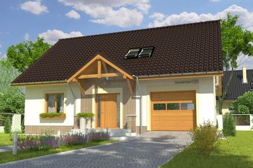 Projekt domu Inka III z garażem 1-st. [A] (WRF1760) - projekt domu parterowego z poddaszem - Zdjęcie 3