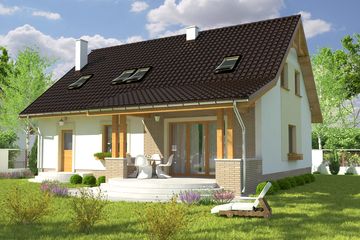  Projekt domu Inka III z garażem 1-st. [A] (WRF1760) - projekt domu parterowego z poddaszem - Zdjęcie 4