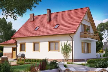  Projekt domu BW-54 front południowy (JGC1174) - projekt domu parterowego z poddaszem - Zdjęcie 2