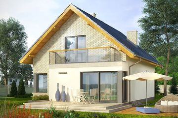  Projekt domu Panorama 2 (WRN1384) - projekt domu parterowego z poddaszem - Zdjęcie 1