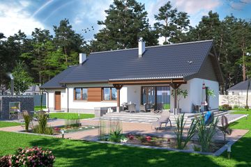  Projekt domu Tamara modern (WOE1110) - projekt domu parterowego - Zdjęcie 3