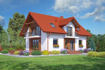  Projekt domu Janowice 1m (KRP2085) - projekt domu parterowego z poddaszem - Zdjęcie 1
