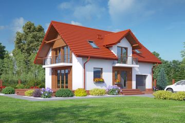  Projekt domu Janowice 3 mgk (KRP2086) - projekt domu parterowego z poddaszem - Zdjęcie 1