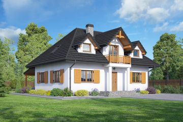  Projekt domu Chocieszów (KRP2088) - projekt domu parterowego z poddaszem - Zdjęcie 1