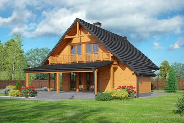  Projekt domu Świdnica dws 37 (KRP2094) - projekt domu parterowego z poddaszem - Zdjęcie 2