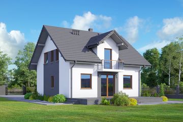  Projekt domu Darkowo m1 (KRP2096) - projekt domu parterowego z poddaszem - Zdjęcie 2