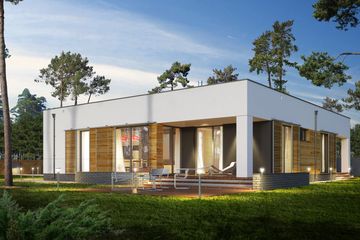  Projekt domu E-205 (WAX1106) - projekt domu parterowego - Zdjęcie 1