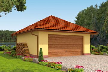  Projekt budynku gospodarczego G61 szkielet drewniany budynek gospodarczy (SLN2444) - projekt budynku parterowego - Zdjęcie 1