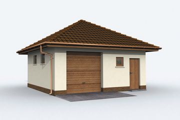  Projekt budynku gospodarczego G74 szkielet drewniany budynek gospodarczy (SLN2446) - projekt budynku parterowego - Zdjęcie 1