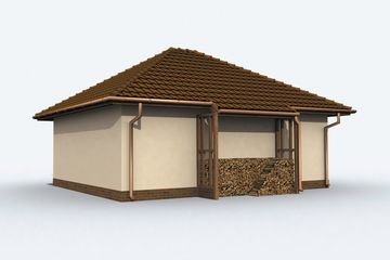  Projekt budynku gospodarczego G79 szkielet drewniany budynek gospodarczy (SLN2447) - projekt budynku parterowego - Zdjęcie 2