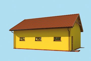  Projekt budynku gospodarczego G197 szkielet drewniany budynek gospodarczy (SLN2453) - projekt budynku parterowego - Zdjęcie 3