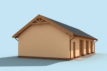  Projekt budynku gospodarczego G217 szkielet drewniany budynek gospodarczy (SLN2455) - projekt budynku parterowego - Zdjęcie 2