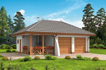  Projekt budynku gospodarczego G255 szkielet drewniany budynek gospodarczy (SLN2456) - projekt budynku parterowego - Zdjęcie 1