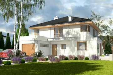  Projekt domu Kastor II z garażem 1-st. [A] (WRF1778) - projekt domu z pełnym piętrem - Zdjęcie 1