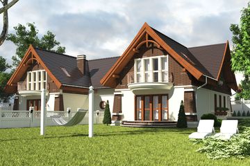  Projekt domu Kowalik II z garażem 1-st. bliźniak [A-BL1] (WRF1779) - projekt domu parterowego z poddaszem - Zdjęcie 2