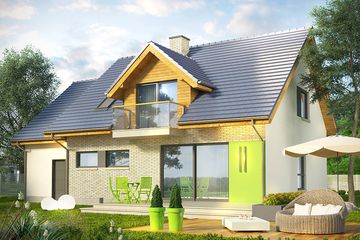  Projekt domu Kiwi (WRN1385) - projekt domu parterowego z poddaszem - Zdjęcie 1