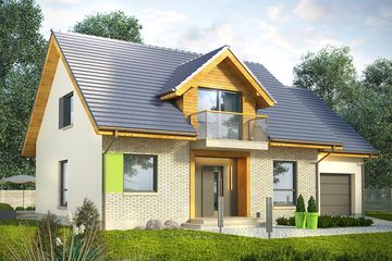  Projekt domu Kiwi (WRN1385) - projekt domu parterowego z poddaszem - Zdjęcie 2