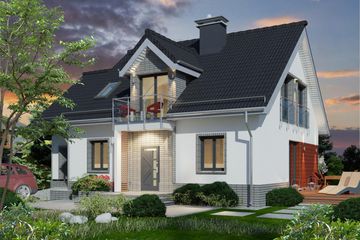  Projekt domu Domidea 63 dg (WAC1089) - projekt domu parterowego z poddaszem - Zdjęcie 1