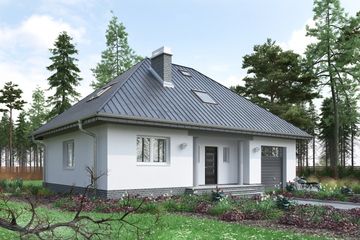  Projekt domu Wiślan (708) (KRD2446) - projekt domu parterowego z poddaszem - Zdjęcie 2