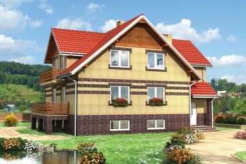  Projekt domu Irena - murowana – klinkier (KRD1459) - projekt domu parterowego z poddaszem - Zdjęcie 1