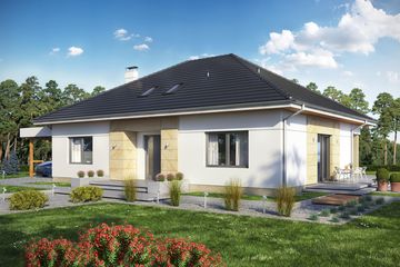  Projekt domu Heros 4 z wiatą garażową (WRL1046) - projekt domu parterowego - Zdjęcie 2