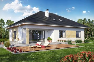  Projekt domu Heros 4 z wiatą garażową (WRL1046) - projekt domu parterowego - Zdjęcie 1