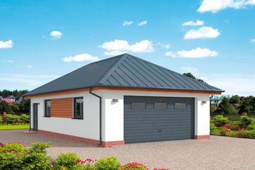  Projekt budynku gospodarczego G319 szkielet drewniany budynek gospodarczy (SLN2460) - projekt budynku parterowego - Zdjęcie 1