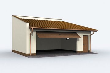  Projekt garażu G80 szkielet drewniany garaż dwustanowiskowy (SLN2468) - projekt garażu parterowego - Zdjęcie 1