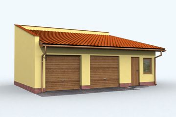  Projekt garażu G85 szkielet drewniany projekt garażu dwustanowiskowego z pomieszczeniami gospodarczymi (SLN2469) - projekt garażu parterowego - Zdjęcie 1