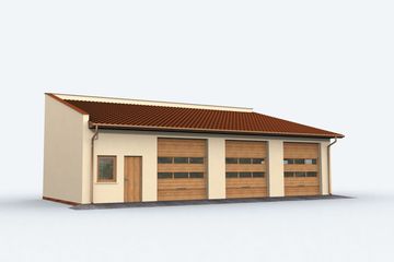  Projekt garażu G160 szkielet drewniany garaż trzystanowiskowy (SLN2470) - projekt garażu parterowego - Zdjęcie 1