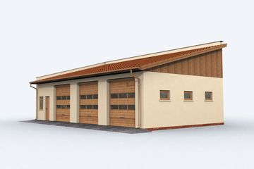  Projekt garażu G160 szkielet drewniany garaż trzystanowiskowy (SLN2470) - projekt garażu parterowego - Zdjęcie 2
