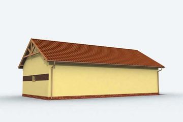  Projekt garażu G162 szkielet drewniany garaż czterostanowiskowy z pomieszczeniami gospodarczymi (SLN2471) - projekt garażu parterowego - Zdjęcie 3