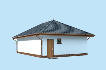  Projekt garażu G195 szkielet drewniany garaż dwustanowiskowy z pomieszczeniem gospodarczym (SLN2472) - projekt garażu parterowego - Zdjęcie 3