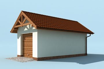 Projekt garażu G203 szkielet drewniany garaż jednostanowiskowy (SLN2473) - projekt garażu parterowego - Zdjęcie 2