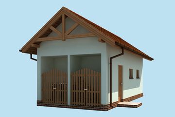  Projekt garażu G203 szkielet drewniany garaż jednostanowiskowy (SLN2473) - projekt garażu parterowego - Zdjęcie 4