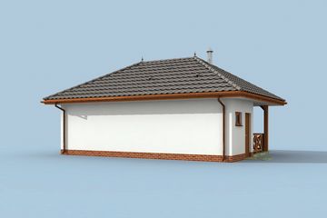  Projekt garażu G255 garaż dwustanowiskowy z pomieszczeniem gospodarczym i altaną szkielet drewniany (SLN2475) - projekt garażu parterowego - Zdjęcie 3